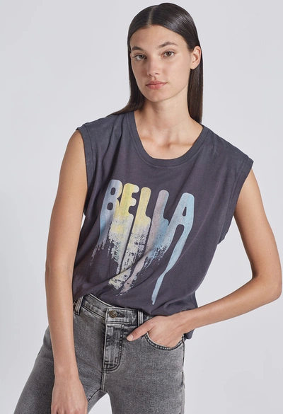 Current Elliott Current/elliott The Jax Graphic Muscle Tank In Washed Black