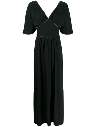Amen Crystal-embellished Long Dress In Black