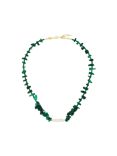 Anni Lu 18kt Gold-plated Ines Malachite Necklace In Green