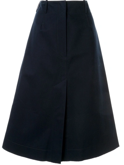 Cedric Charlier Front Slit Skirt In Blue