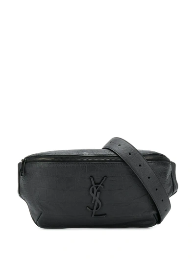 Saint Laurent Logo-print Belt Bag In Schwarz