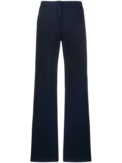 Akris Punto Side Stripe Wide-leg Trousers In Blue