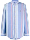 Polo Ralph Lauren Striped Button-down Shirt In Blue