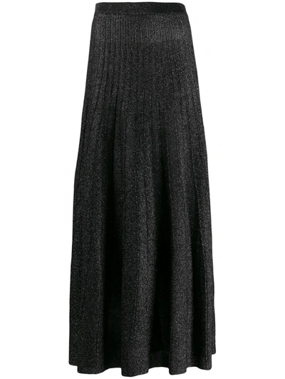 Joseph Glitter Effect Pleated Skirt In Black