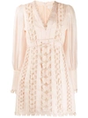 Zimmermann Super Eight Butterfly Embroidery Dress In Pink