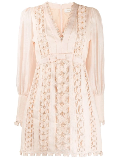 Zimmermann Super Eight Butterfly Embroidery Dress In Pink