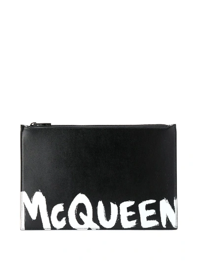 Alexander Mcqueen Zipped Clutch Bag In 黑色