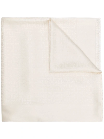 Ferragamo Jacquard Gancini Shawl In White