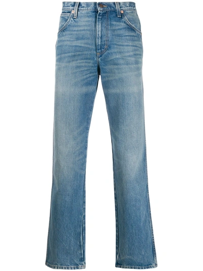 Gucci Medium Wash Straight Jeans In Blue