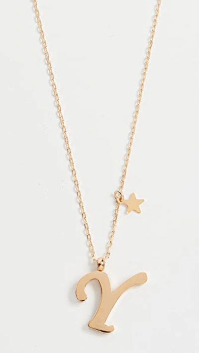 Shashi Letter Pendant With Star Charm In Y