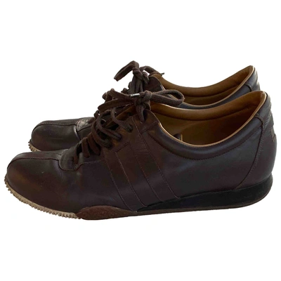 Pre-owned Bally Leather Low Trainers In Brown