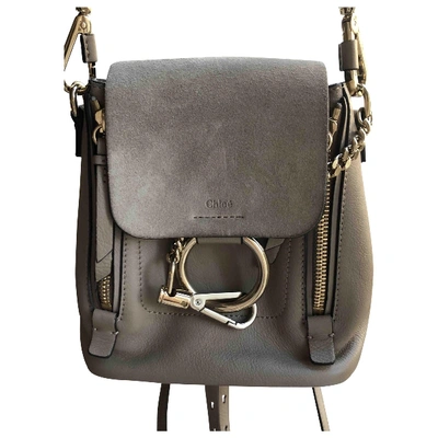 Pre-owned Chloé Faye Grey Suede Backpack