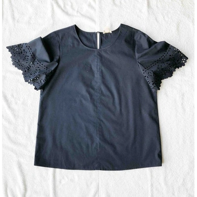 Pre-owned Jcrew Navy Cotton Top