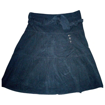 Pre-owned Comptoir Des Cotonniers Velvet Mini Skirt In Navy