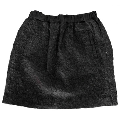 Pre-owned Masscob Wool Mini Skirt In Black