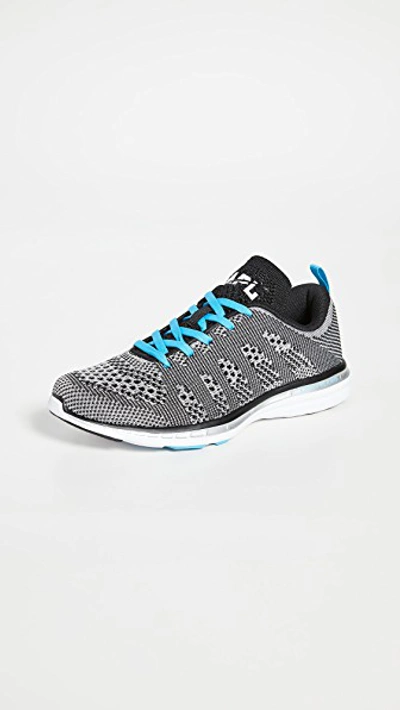 Apl Athletic Propulsion Labs Techloom Pro Sneakers In Metallic Silver/black/blue