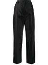 Marni Mikado Techno Silk Pencil Trousers In Black