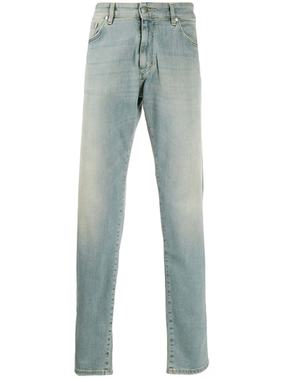 Represent Straight Leg Stonewashed Jeans In Blue