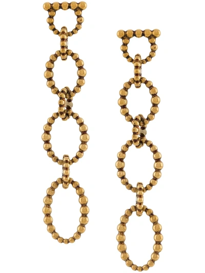 Ferragamo Drop Chain Earrings In Gold