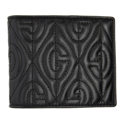 Gucci Gg Rhombus Leather Billfold Wallet In 1000 Black