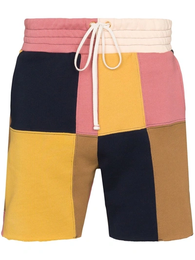 Les Tien Yacht Patchwork Cotton Shorts In Black