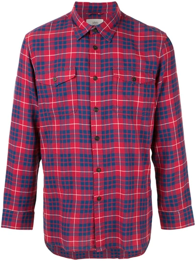 Kent & Curwen Long-sleeved Checked Shirt In Red