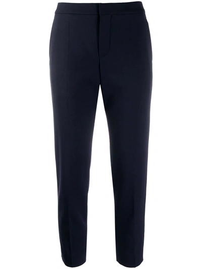 Chloé Cropped Straight-leg Trousers In Blue