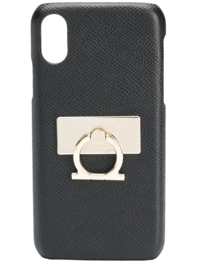 Ferragamo Gancini Pull-ring Iphone Xs Case In Black