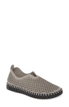 Ilse Jacobsen Tulip 139 Perforated Slip-on Sneaker In Grey/ Grey Fabric