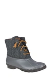 Sperry Saltwater Rain Boot In Grey Rope Fabric