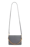 Givenchy Cross 3 Leather Crossbody Bag In Storm Grey/ Aubergine