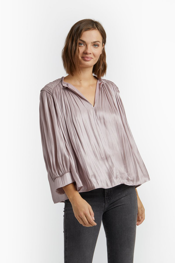 mauve satin top