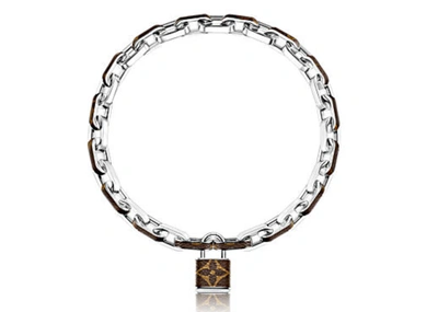 Pre-owned Louis Vuitton  Lock Necklace Monogram Silver