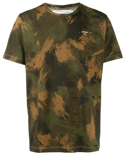 Pre-owned Off-white  Paintbrush Camo Tee Multi