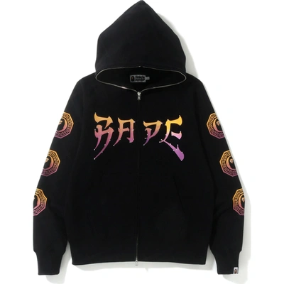 Pre-owned Bape  Swarovski Graphic Full Zip Hoodie Black