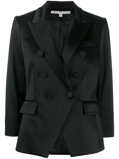 Veronica Beard Double Breasted Blazer In Black