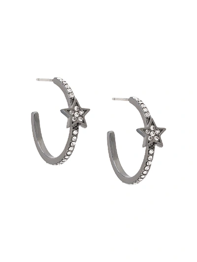 Marc Jacobs The Crystal Star Hoop Earrings In Silver