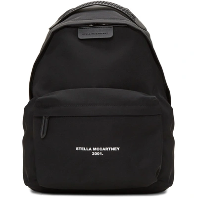 Stella Mccartney Go Logo-print Canvas Backpack In Black