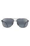 Maui Jim Castles Polarizedplus®2 61mm Aviator Sunglasses In Black Grey