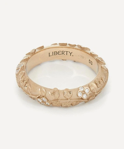 Liberty London 18ct White Gold Diamond Blossom Ring