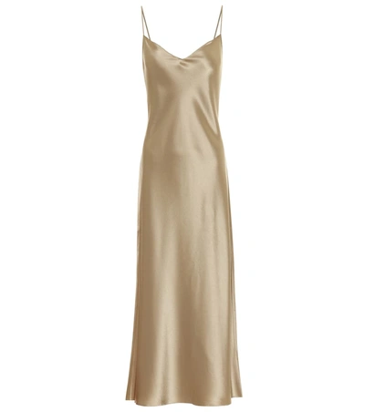 Polo Ralph Lauren Satin Slip Dress In Gold