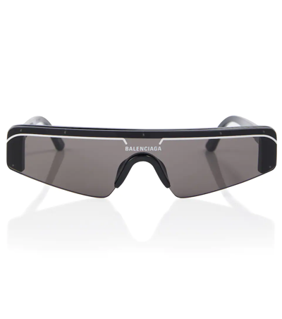 Balenciaga Ski Rectangular-frame Sunglasses In Grey