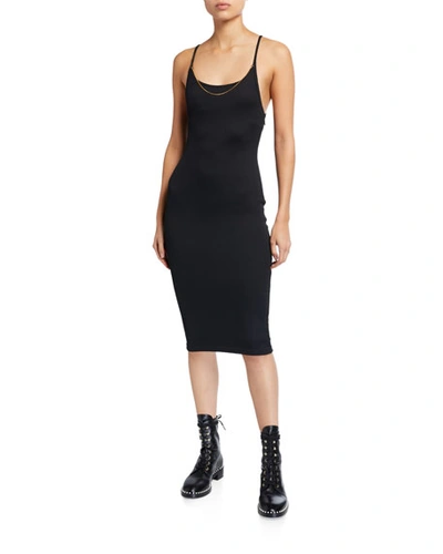 Alexander Wang T Tech Bodycon Midi Dress In Black