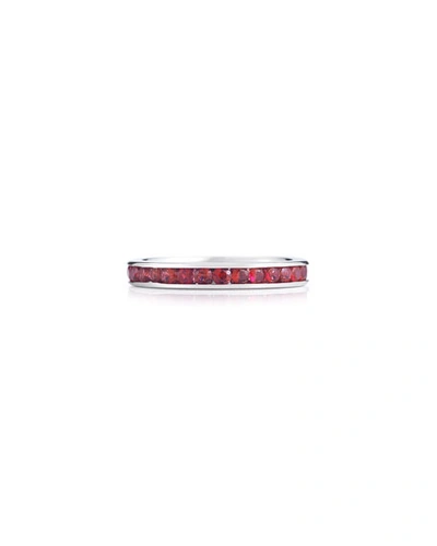 Nm Diamond Collection 18k White Gold Ruby Eternity Ring