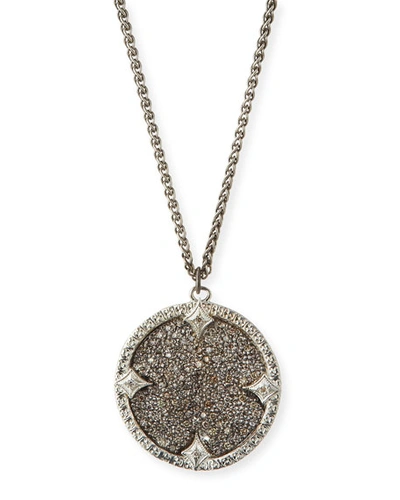Armenta New World Diamond Medium Disc Necklace In Gray