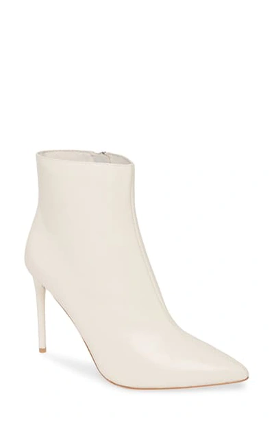 Alice And Olivia Celyn Leather Stiletto Booties In Ecru
