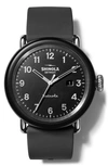 Shinola Detrola The Model D 43mm Silicone Watch In Black