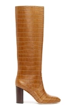 Loeffler Randall Women's Goldy Croc-embossed Tall Boots In Brown