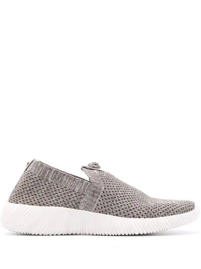 Kurt Geiger Lorna Metallic Slip-on Sneakers In Grigio