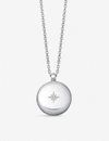 Astley Clarke White Sapphire And Sterling Silver Locket Necklace In Gold